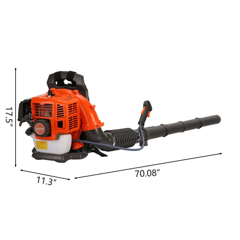 Backpack Gas Powered Leaf Blower, 52CC 550CFM 3HP 2 Stroke Grass Lawn Blower Air Cooling Gasoline Backpack Grass Blower with Air-Cooled, Snow Blower for Outdoor (550CFM 52CC)