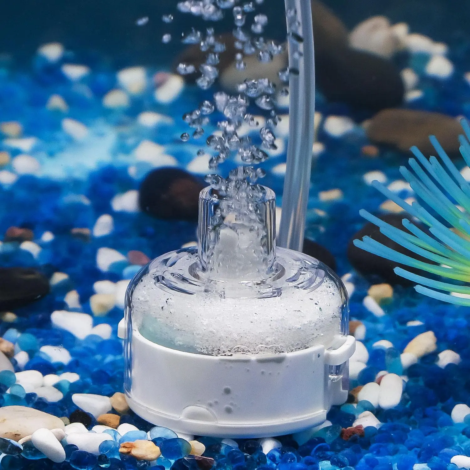Mini Aquarium Sponge Filter, Small Fish Tank Internal Filter with Foam & Air Stone, Submersible Bio Sponge Filter for Fish Tanks Up To 5 Gallon