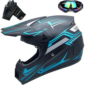 Teenagers, kids youth And Adult helmets Dirt Bike Helmet ATV Off-Road 4 Wheel Off-Road Vehicle Helmets with 4PCS Set，DOT standards