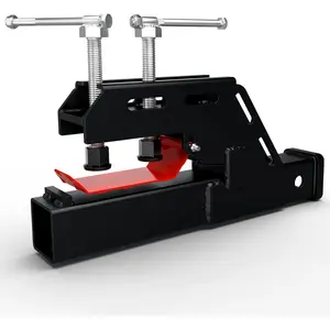 2025 New Upgraded Tractor Clamp on Trailer Hitch Receiver, Tractor Bucket Hitch Non-Slip 2" Ball Mount Adapter for Tractor Bucket Kubota Deere Bobcat, Bucket Trailer Hitch Attachment (Black)