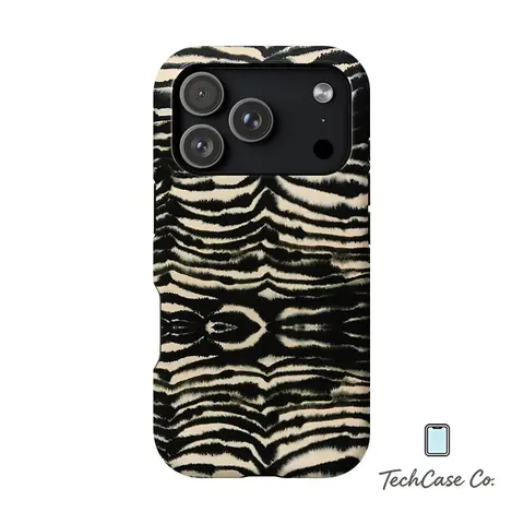 Zebra Print Dual-Layer Shockproof Cellphone Cover - Accessories for Multi Models: iPhone 18 Pro Max, 17 Pro Max, 16 Plus, 16, 15, 14, 13, 12Polycarbonate Shell, TPU Lining Cute