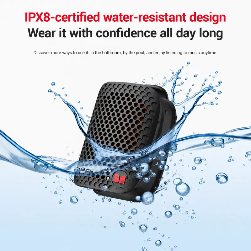 MONSTER M3 Portable Bluetooth Speaker - Compact Waterproof Bluetooth Speaker, 80g Lightweight, TWS Stereo Sound, IPX8 1m Water Immersion, Magnetic Clip-On Wearable, User-Friendly Buttons, 16.0H+ Playtime for Outdoor, Gym, Water Proof