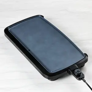 20" Family-Sized Electric Griddle Black: Nonstick, Tabletop, Temperature Control, 1500W
