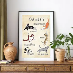 Yoga For Cat Poster, Cat Yoga Poster, Cat Poster