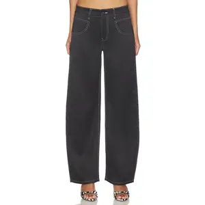 LIONESS Serenity Satin Pant in Noir