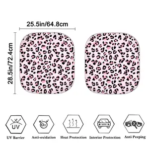 Car Windshield Sun Shade 2 Pack | Summer Travel Must-Have Pink Leopard Print Car Sun Shade - Stay Cool on Every Road Trip! Foldable 2-Piece Windshield Cover, Blocks Heat & Glare, Fits SUV Sedans Trucks, Stylish & Functional