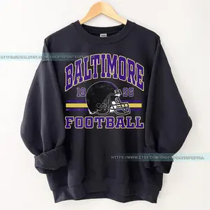 [Sale Up To 50%] Baltimore Football Vintage Sweatshirt, Retro Raven Crewneck, Oversized Football Sweatshirt, Baltimore Football Fan Gift, Gift For Fan, Trendy USA Cotton Fabric