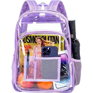 Clear Backpack, Heavy Duty Transparent Bookbag, See Through Backpacks for Women Men