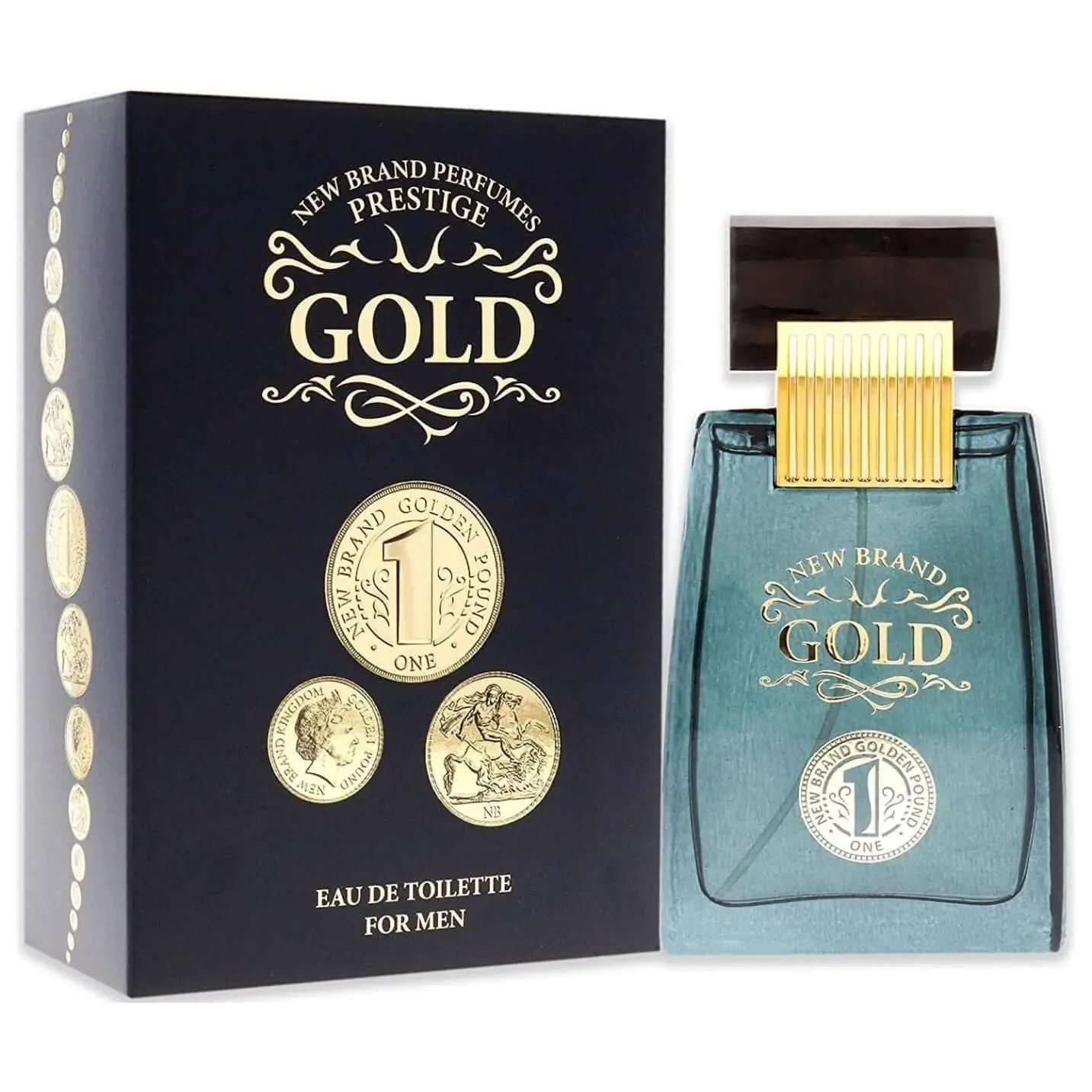 NEW Brand Prestige Gold Men's EDT Cologne - 3.4 fl oz, Blond Leather, Fresh & Citrus Fragrance, New In Box, Boxed Men's Fragrance, Gold-Edition Men's Fragrance