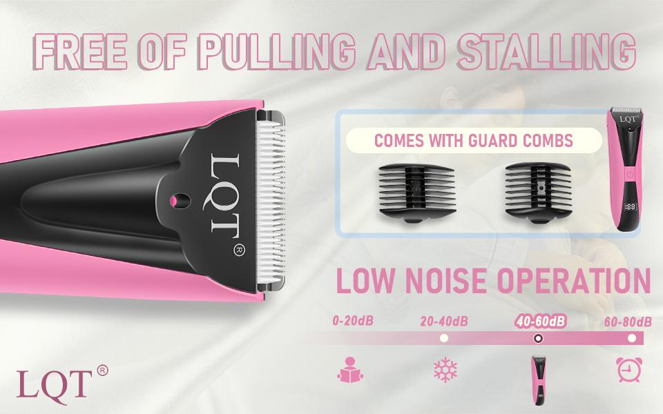 LQT Cordless Hair Clipper, Electric Bikini Trimmer, Body Hair Shaver, Pubic Hair Trimmer, Rechargeable Intimate Grooming Kit with LCD Display, 2 Guide Combs, USB Charging