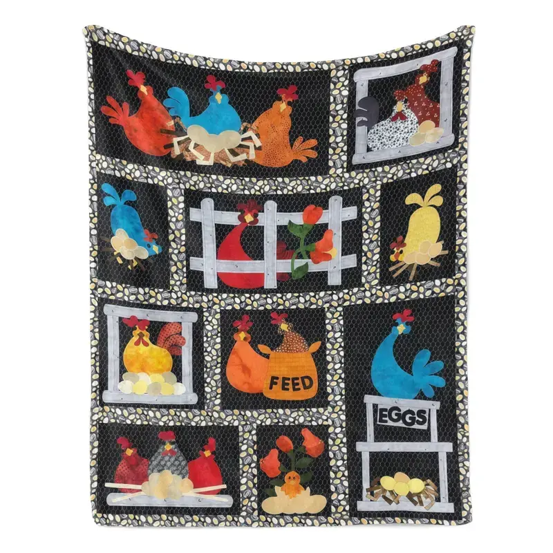 Cute Chick Blanket Funny Pattern Gift - Soft Flannel Fleece Cozy Throw for Living Room Bedroom Office Couch Bed, Plush Bedding Couch Cover Birthday Christmas Present Gift Idea