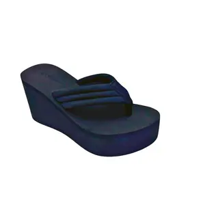 HEAT-21 BLACK SPLIT TOE FOAM WEDGE SANDAL