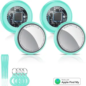 [Flash Deals] Tukio GPS Tracker(iOS Only) for Cars & Pets - Mini Clear Design, Weatherproof Case, Anti-Lost Device, Works with Apple Find My(iOS Only), IP67 Waterproof, Replaceable Battery Protection