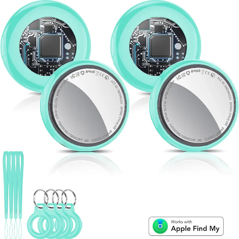 [Flash Deals] Tukio GPS Tracker(iOS Only) for Cars & Pets - Mini Clear Design, Weatherproof Case, Anti-Lost Device, Works with Apple Find My(iOS Only), IP67 Waterproof, Replaceable Battery Protection