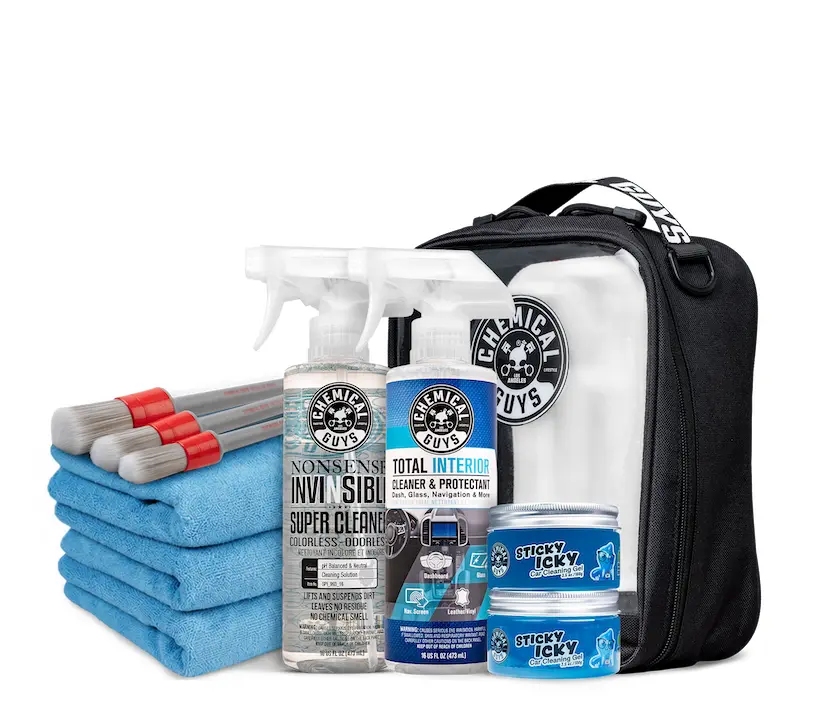 Chemical Guys Interior Deep Clean Kit - Car Interior Cleaning Kit with Detailing Brushes, Cleaning Gel, Microfiber Towels & All-Purpose Cleaner