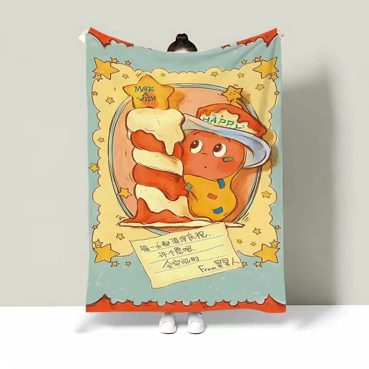 Practical All-Season Flannel Nap Blanket, Office Cooling Cover Quilt, Daily Gift for Staff and Students