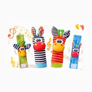 Cute Animal Wrist Rattles & Foot Finder Socks for Baby, Colorful Toddler Sensory Kit for Mummy Time, Toddler Rattle Socks for Feet & Ankles, Baby Toys, Kids Toys