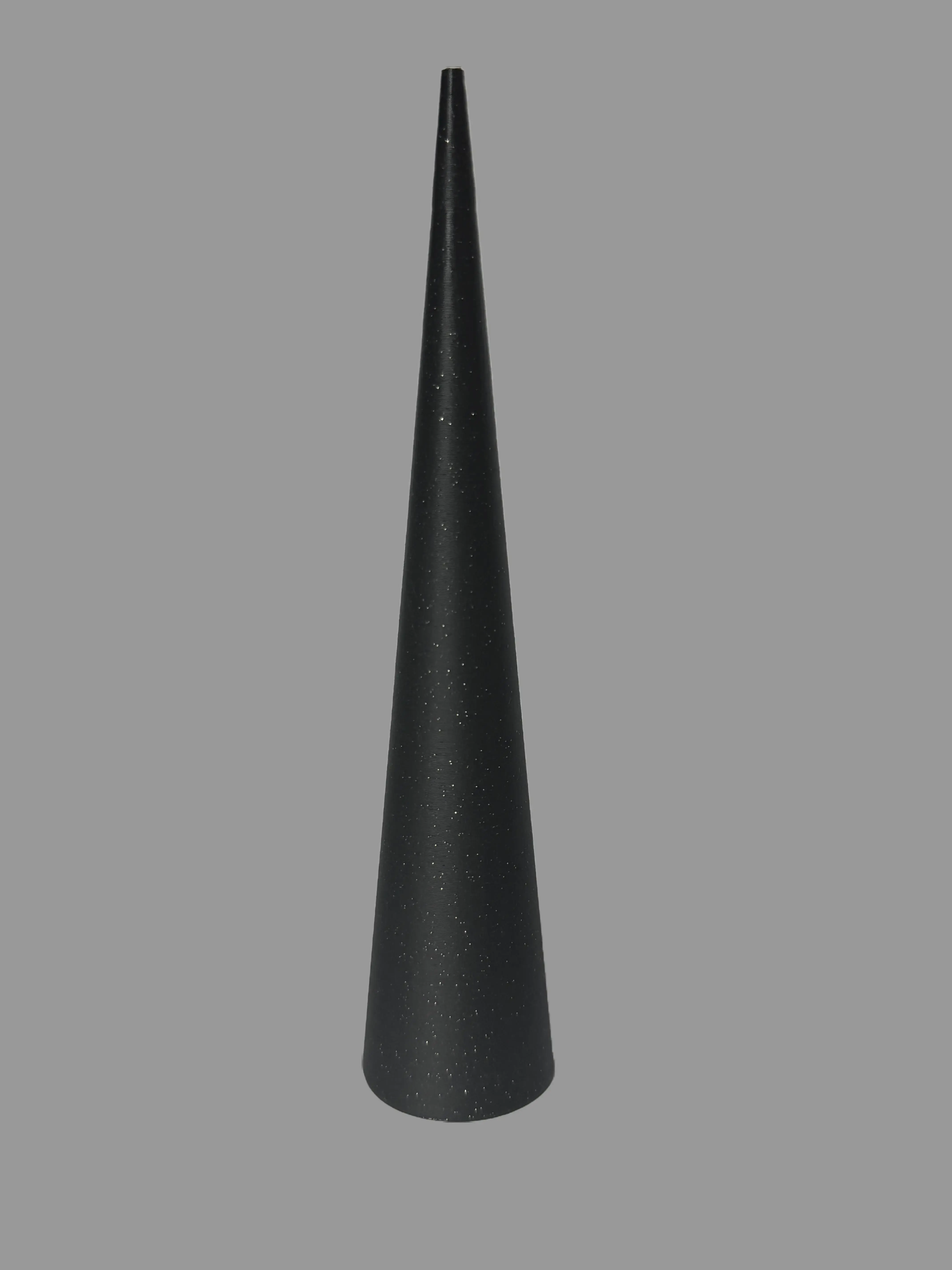 Black Sparkle Cone Ring, 6 Inches Plastic Ring with 6" Height - Fashion Costume Jewelry Accessory