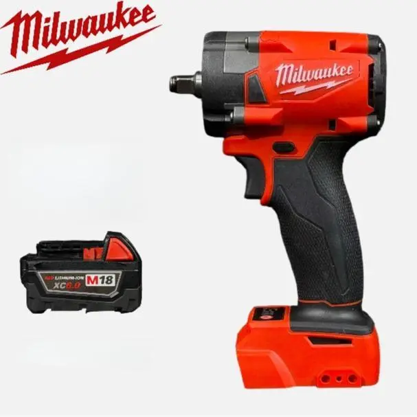 Milwaukee M18 3/8" Cordless Brushless Impact Wrench Kit, 18V 6.0Ah Battery & Charger for Car & Workshop Use