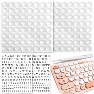 128 count Raised Keyboard Sticker for Long Nails, Self-Adhesive Keycap Riser with Letter ,  Keyboard Cover for  Art Typing Gaming- Clear