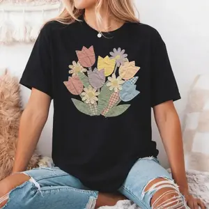 Comfort Colors® Quilted Floral Patchwork T-Shirt