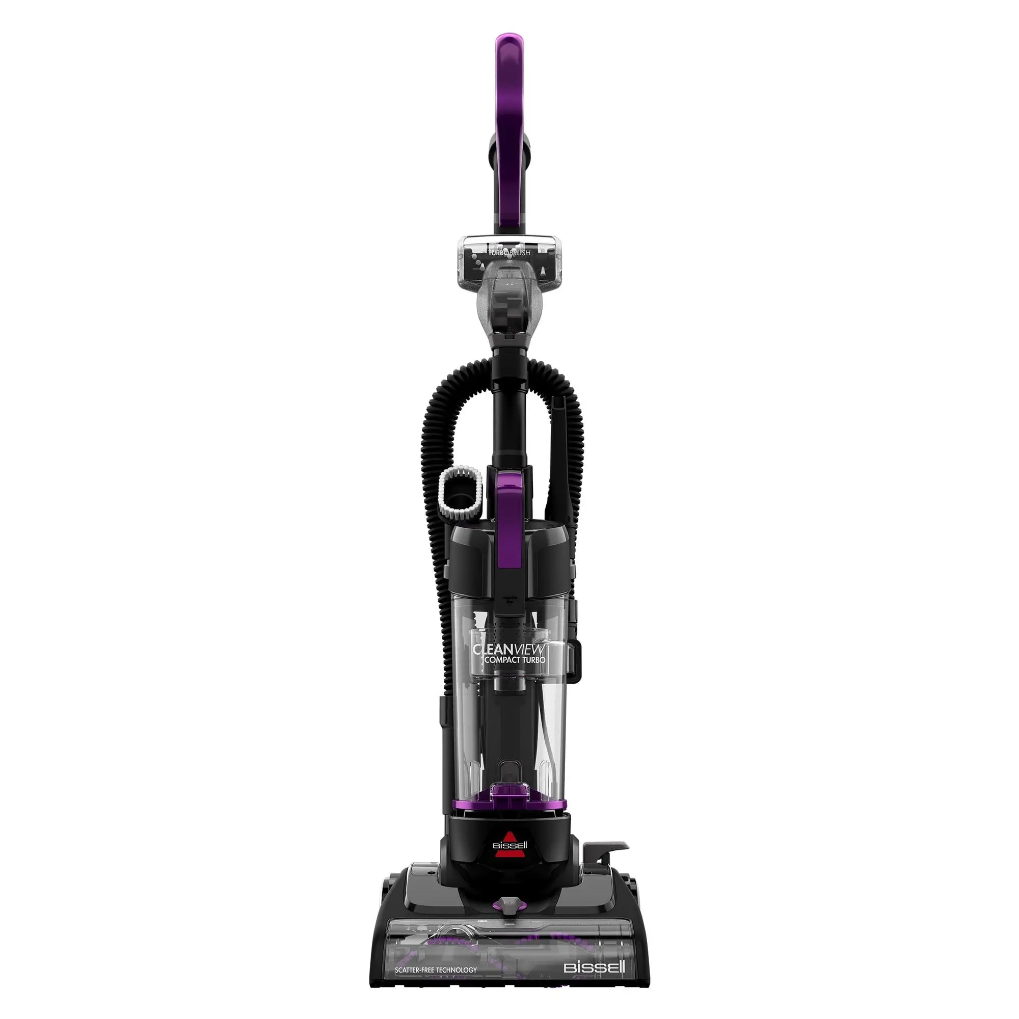 Bissell CleanView Compact Turbo Bagless Corded Upright Vacuum - Lightweight, Scatter-Free Technology, Extension Wand, Model 3437