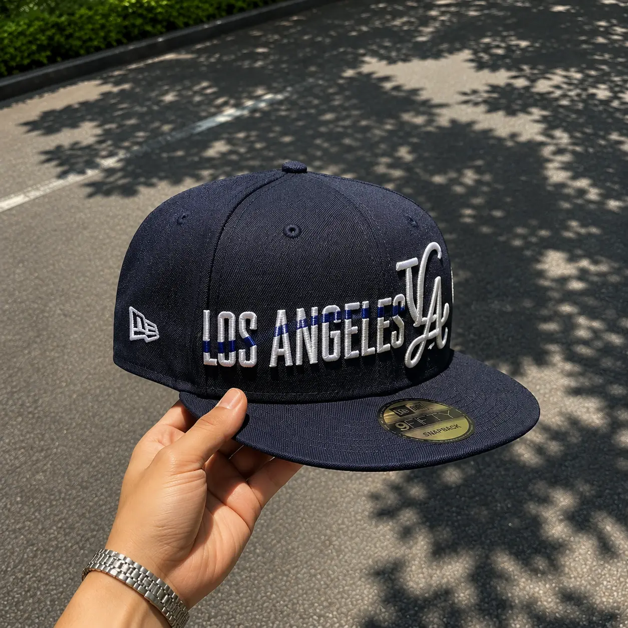 Los Angeles Dodgers New Era Navy Script 59FIFTY Fitted Hat