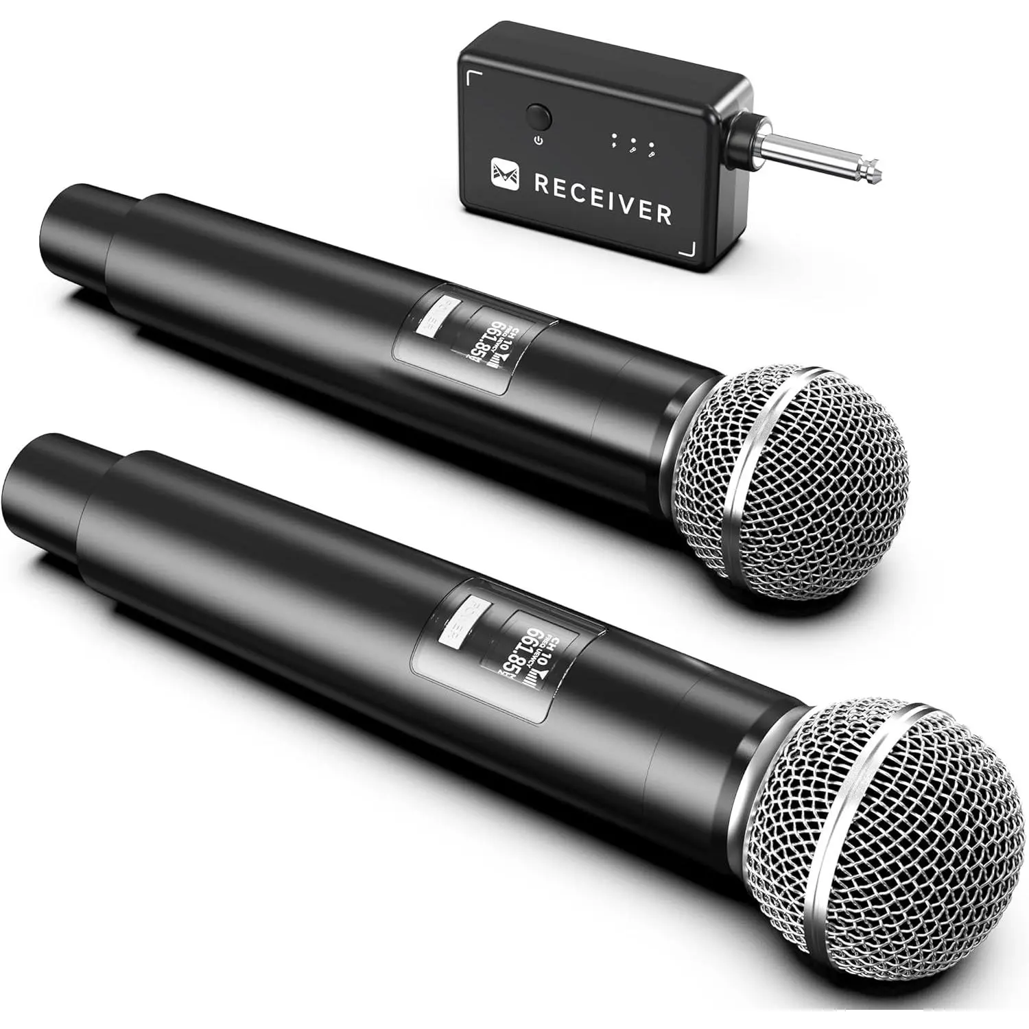 Wireless Microphones, Microphone with One-to-One Chip Connection, 40H Duration, 200 FT Distance Receiving, Rechargeable Receiver, 40H Long Duration, Karaoke Microphone for Singing, Party