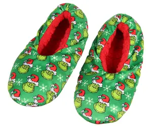 Dr. Seuss GRINCH That Stole Christmas Slippers Santa Grinch Slipper Socks with No-Slip Sole For Women Men
