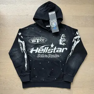 Vintage Hell Star Unisex Fashion Street Hip Hop Oversized Zip-Up Hoodie, Retro Unisex Heavy Cotton Zip-Up Hoodie, Gift for Him/Her, Y2K 90s Streetwear Top, Men’s Clothing