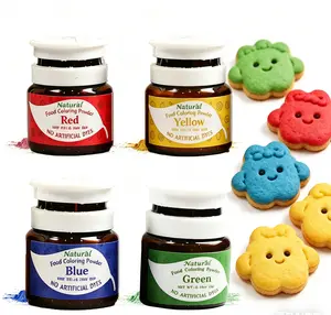 Natural Food Coloring Powder 4×5g Color Set (NO ARTIFICIAL DYES) Food-Grade for Mother's day& Macarons, Cookies, Cakes，treats& Frosting - Professional Grade, Vegan & Gluten-Free - Perfect for Mother’s Day & Easter Baking