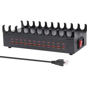 300W  Station for Multiple Devices - 24 Ports USB   Station with  Power Delivery - Kindle, Phone, Tablet Charger Station for , Office, School