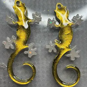 Lizards Hook Earrings Unique Design with Chain Attachment Hypoallergenic UV Resin for Durability and Style Perfect for Any Occasion Lightweight and Comfortable