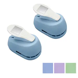 High-quality Lockable Paper Puncher Set – 2pcs Stainless Steel & Plastic Craft Tool for Scrapbooking, Greeting Cards, Gift Tags – Portable, Beginner-Friendly Embossing Machine – Square Shape