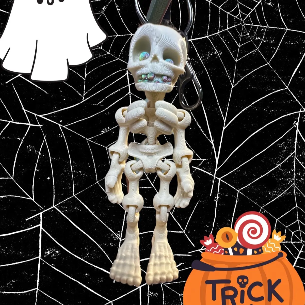 Skeleton Keychain with Spooky Design for Halloween