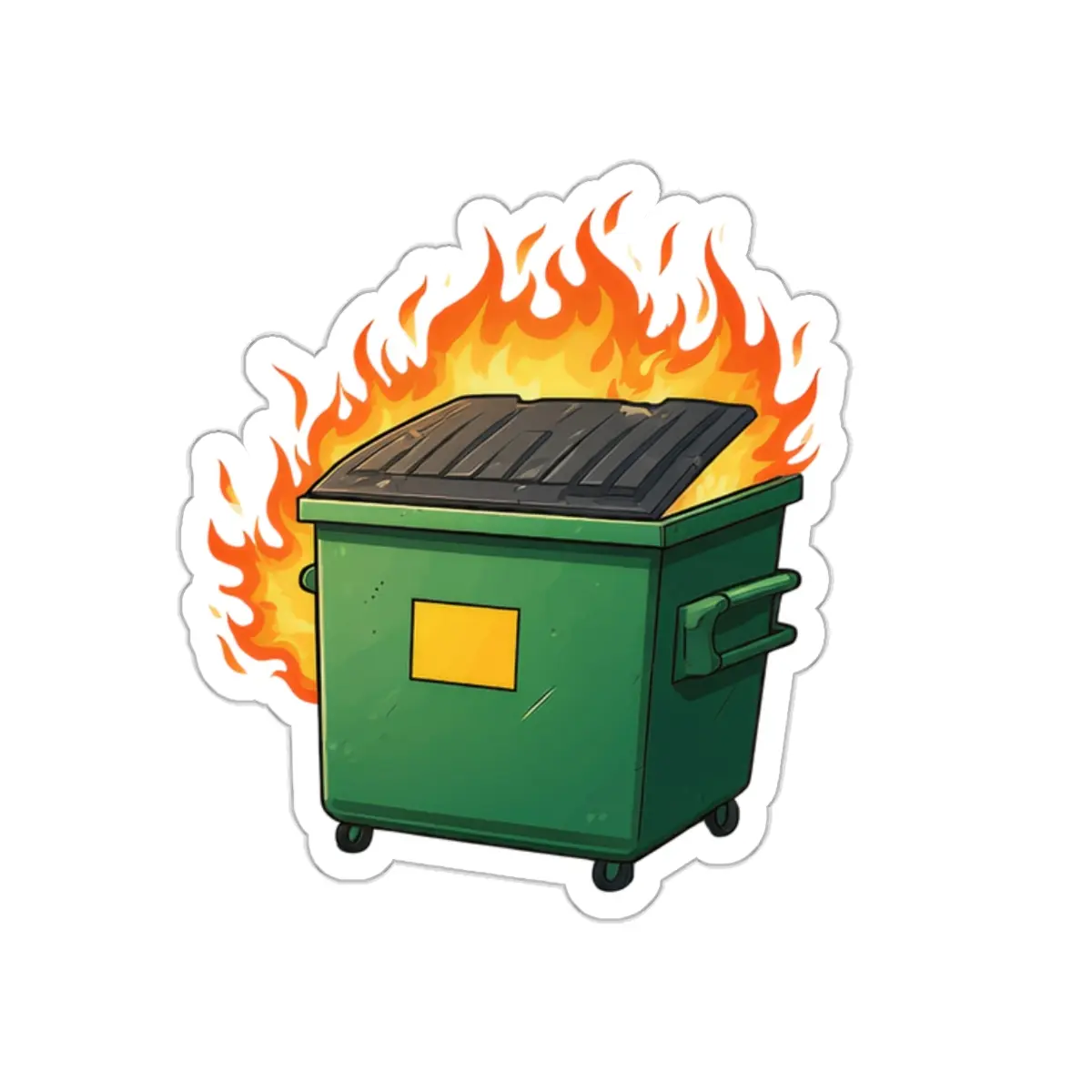 Funny Dumpster Fire Stickers, Hilarious Vinyl Decal, Sassy Laptop Decor, Humorous Water Bottle Sticker, Sarcastic Phone Case Sticker, Decorative, Glossy