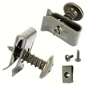Car Screw Fastener Base U Clip Modification Metal Fender Bumper Protection Clamp Car Fasteners Self-tapping Screw Clips Car Accessories
