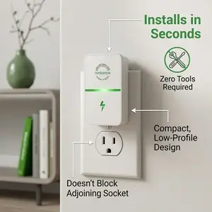 Electricity Saving Box,Energy Saving Device,Smart Save Plug,Power Saver with Voltage Optimization,Surge Protection,Plug-in Power Factor Saver and Voltage Stabilizer-Household Surge Protectorfor Home/Office/Restaurants/Factory