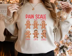 Pain Scale Gingerbread Sweatshirt, Nurse Christmas Cookie Hoodie DV8