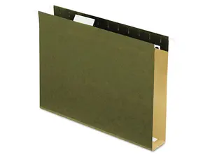 Pendaflex Reinforced 2" Extra Capacity Hanging Folders 1/5 Tab Letter Green 25/Box 4152X2