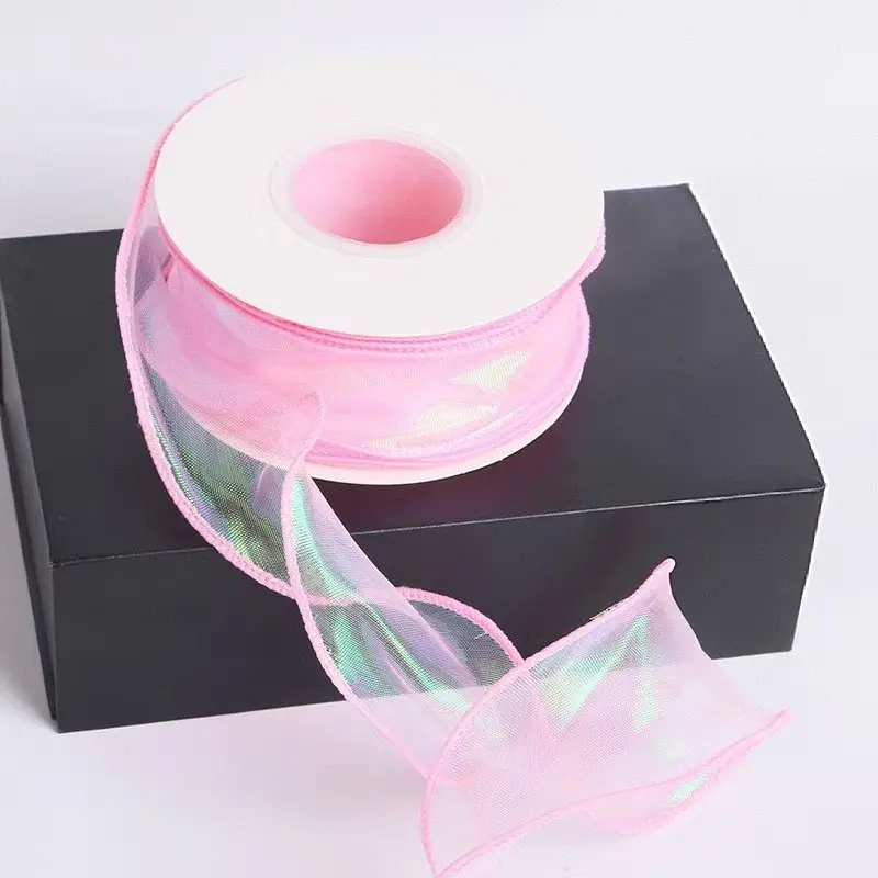 Colorful Fish Tail Ribbon Roll, Handmade DIY Colorful Silk Ribbon, Flower Gift Box Packaging, Magic Rainbow Fabric Tape, Birthday Gift Box, Creative Gift Packaging, Gift Wrapping Supplies