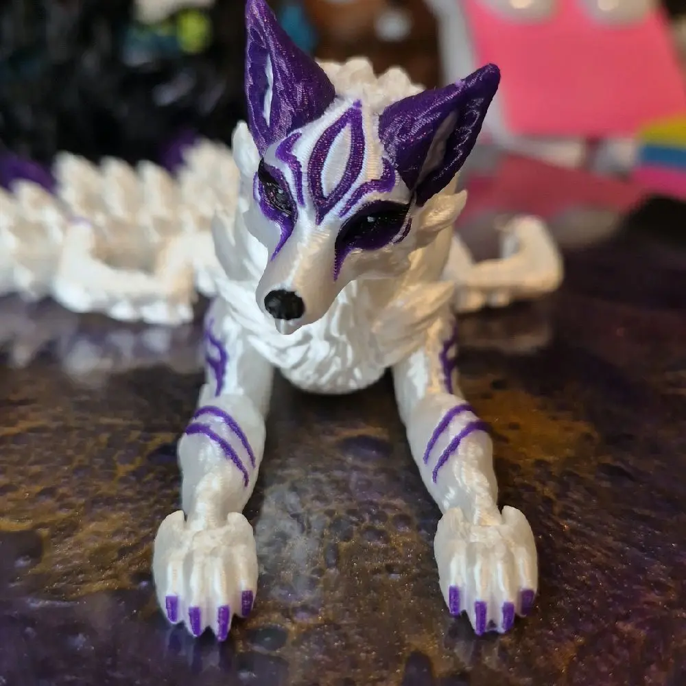Five tail kitsune articulated desk pet collection