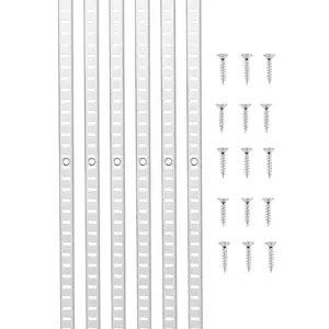 VEVOR Shelf Pilaster, 36.3-inch 8 Pack, Adjustable Shelf Brackets Steel Mortise Mount Pilaster Strip Standards with 32 Screws, Suitable for Wall Shelving System Cabinet Closet Organization