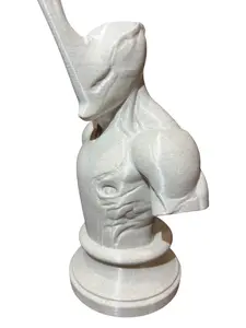 Warframe Excalibur Bust Marble Style 3D Printed Statue (Warframe Inspired) 9.5Inch tall