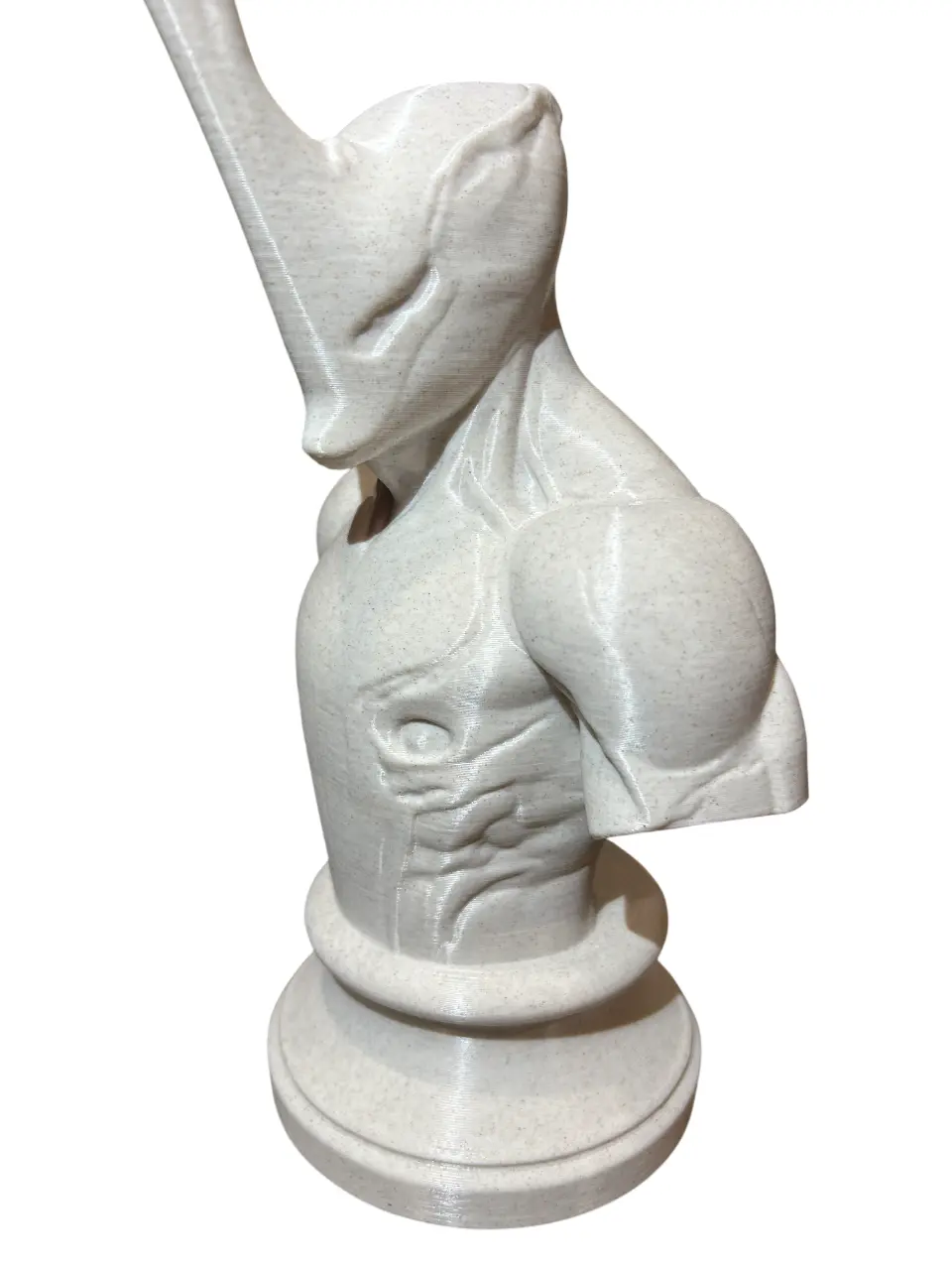 Warframe Excalibur Bust Marble Style 3D Printed Statue (Warframe Inspired) 9.5Inch tall