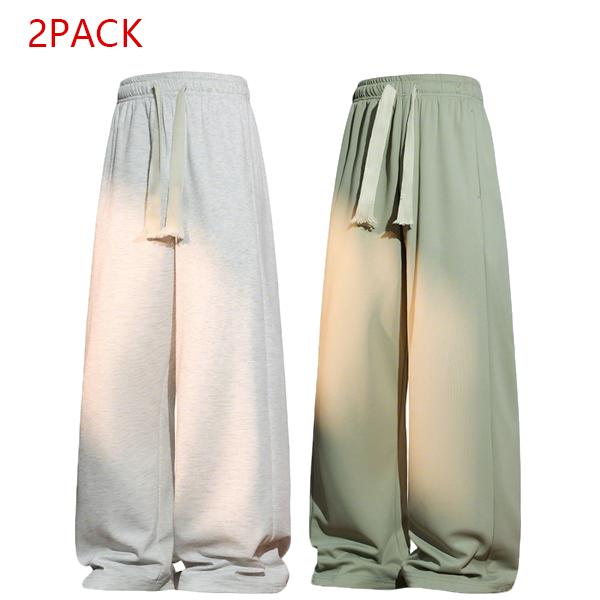 2PACK Men's Oversized Wide Leg Sweatpants  Trendy Drawstring Streetwear Pants, Comfy Lounge & Gym Track Pants