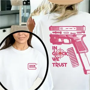 In Glock We Trust Multicolor Design Black T-Shirt, Classic Fit Unisex Casual Top for Men & Women Summer Crewneck Womenswear