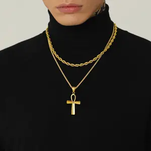 U7 Stainless Steel Inspirational Cross Necklace for Men Women