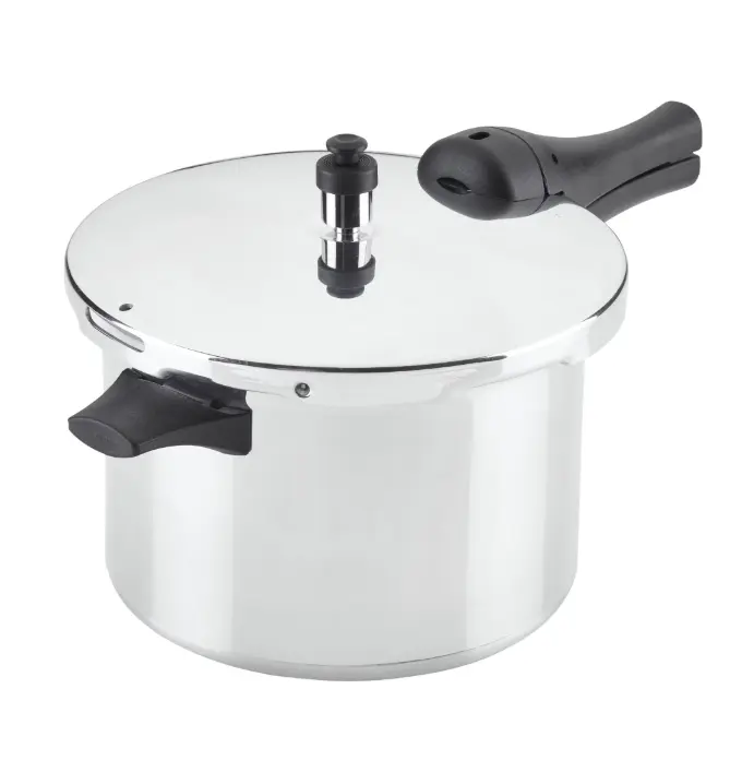 Pressure Cooker 6 Quart Aluminum Stovetop Pressure Cooker, Induction Compatible, Metal Utensil Safe, Silver