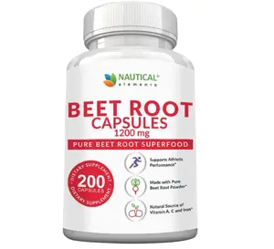 Beet Root Capsules - 1200mg Per Serving - 200 Beet Root Powder Capsules - Beetroot Powder Supports Blood Pressure, Athletic Performance, Digestive, Immune System (Pure, Gluten Free